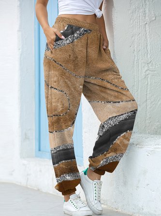 Pantalons de Survêtement Femmes Décontracté Abstrait Hiver Polyester Naturel Micro-Élasticité Quotidien Ample Régulier