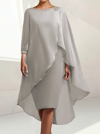 Robes Femmes Plain Été Élégant Joint Fendu à Haute Élasticité Fête Coupe Régulière Mi-longue Sans Manches