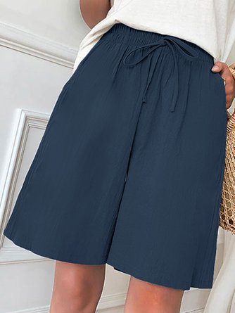 Shorts Femmes Décontracté Plain Été Coton Naturel Vacances Ample Droit Régulier
