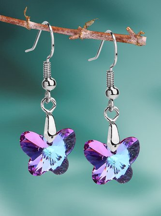 Boucles d'oreilles Femme Toutes Les Saisons Papillon Fête Fête Cristal Pendre
