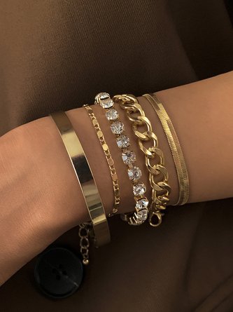 Bracelets Plain Rue Toutes Les Saisons Fête chaîne en métal Bracelets pour Femmes
