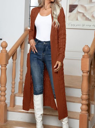 Cardigans Femmes Décontracté Plain Hiver Poids lourd Micro-élasticité Quotidien Ample Laine/Tricot Droit
