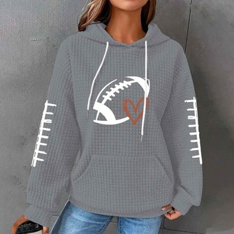 à Capuche Décontracté Printemps / Automne Coeur/cordé Micro-élasticité Ample Manches Longues Régulier Droit Régulier pour Femmes