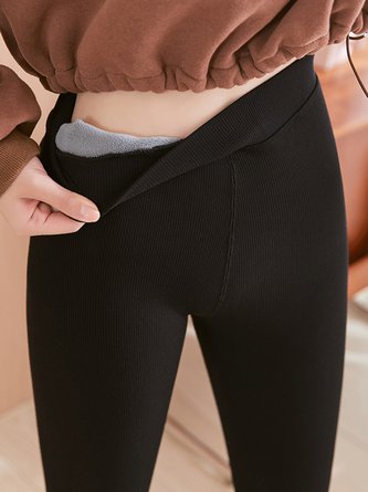Pantalons De Yoga Femmes Décontracté Plain Printemps / Automne Tricoté Naturel à Haute Élasticité Coupe Régulière chaleur Legging