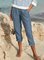 Pantalon décontracté Décontracté Plaine Printemps Quotidien Capri Lâche Braguette boutonnée Coton fuselé/carotte pour femme