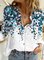Décontracté Coton Pois Polka Manches Longues Blouse
