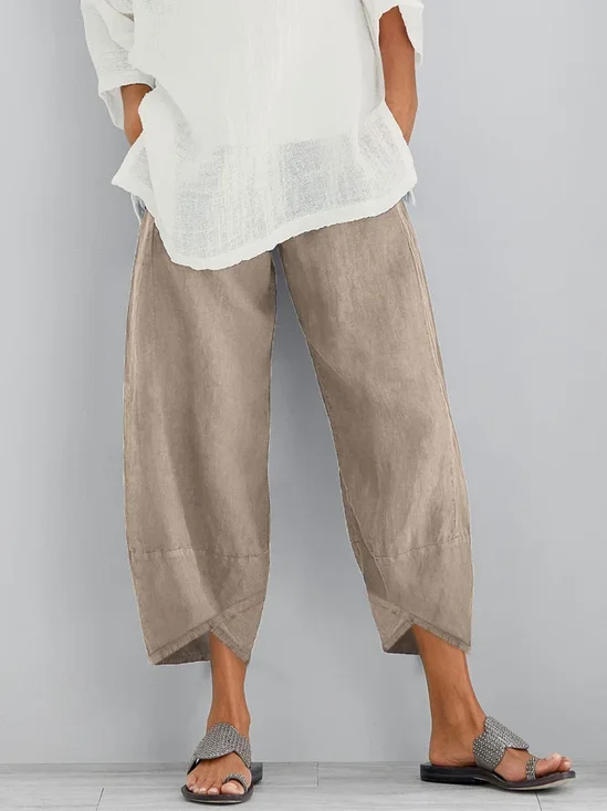 Pantalon décontracté Femme Décontracté Plaine Printemps Polyester Naturel Quotidien Ample Pantalon droit H-Line