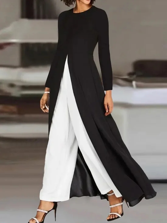 Deux Pièces Ensembles Décontracté Plain Printemps / Automne Poids lourd Quotidien Ample Manches Longues Col Rond Top Avec Pantalons pour Femmes