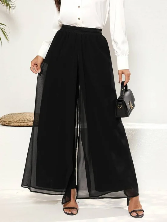 Pantalons Femmes Plain Printemps / Automne Élégant Quotidien Ample Pantalons à Jambe Large Long Droit Régulier