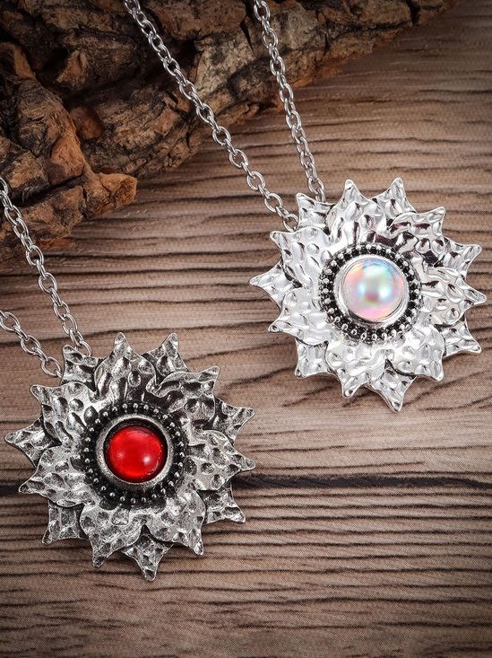Collier Rétro Floral Toutes Les Saisons Quotidien Pierre naturelle Chaîne Colliers pour Femmes