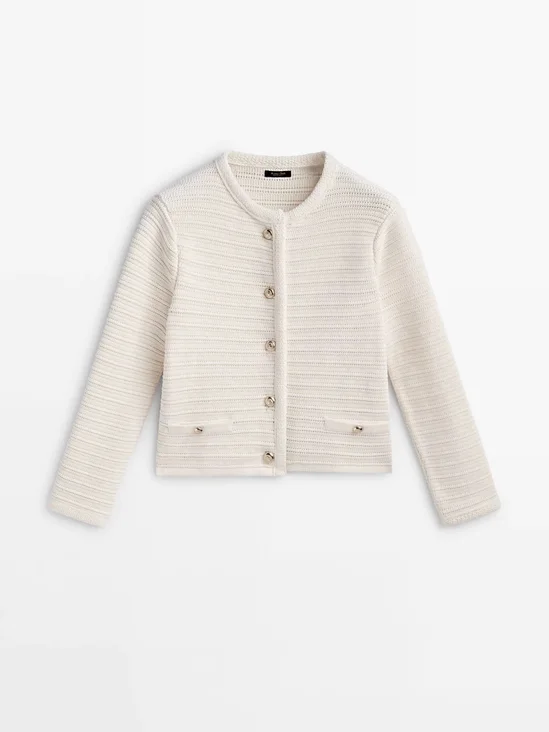 Cardigans Femmes Décontracté Plain Printemps / Automne Naturel Quotidien Coupe Régulière Manches Longues Col Rond Droit