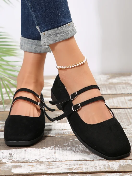 Chaussures à Tige Basse Femmes Décontracté Plain Toutes Les Saisons Quotidien à Talon Plat Faux Suède PU Caoutchouc à Enfiler