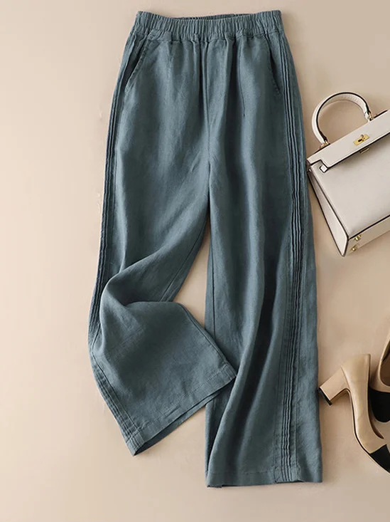 Pantalons Décontracté Plain Printemps / Automne Aucune élasticité Quotidien Ample Long Droit Régulier pour Femmes