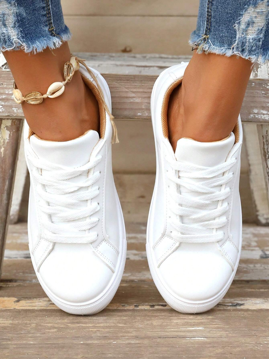 Chaussures de skate Femmes Décontracté Plain Toutes Les Saisons Quotidien à Enfiler Bout Rond Coton PU Caoutchouc
