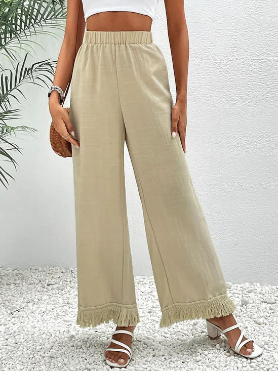 Pantalons Décontracté Plain Printemps / Automne Polyester Naturel Quotidien Ample Droit Régulier pour Femmes