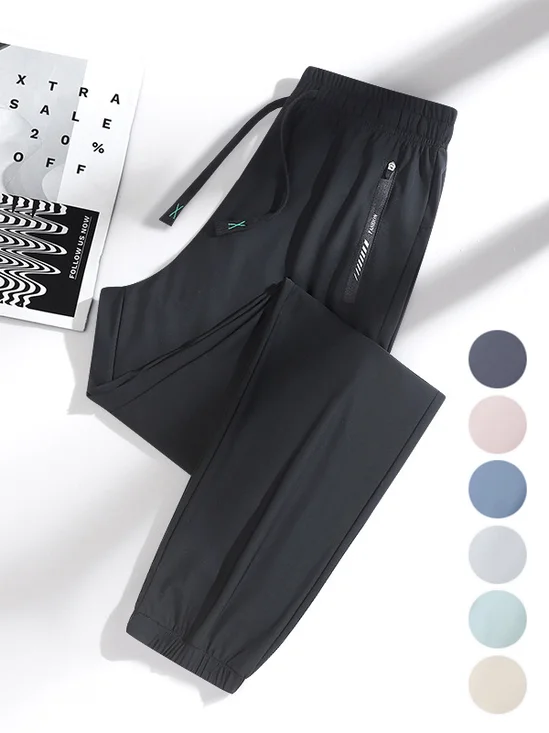 Pantalons Décontracté Plain Printemps / Automne Nylon Séchage Rapide Sportif & De Plein Air Ample Standard Élasticité moyenne pour Femmes