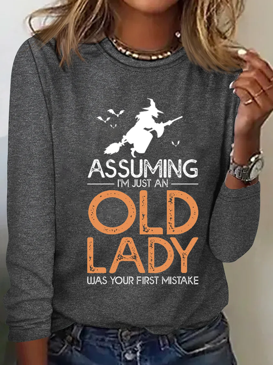 T-shirts Femmes Décontracté Printemps / Automne Toussaint Quotidien Ample Col Rond Régulier Élasticité moyenne Oui