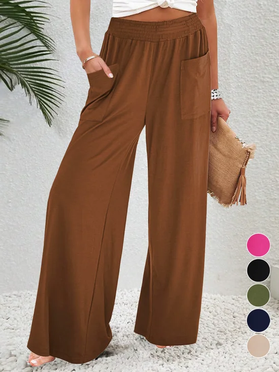 Pantalons Décontracté Plain Printemps / Automne Aucune élasticité Ample Standard Pantalon droit Droit Poche Couture pour Femmes