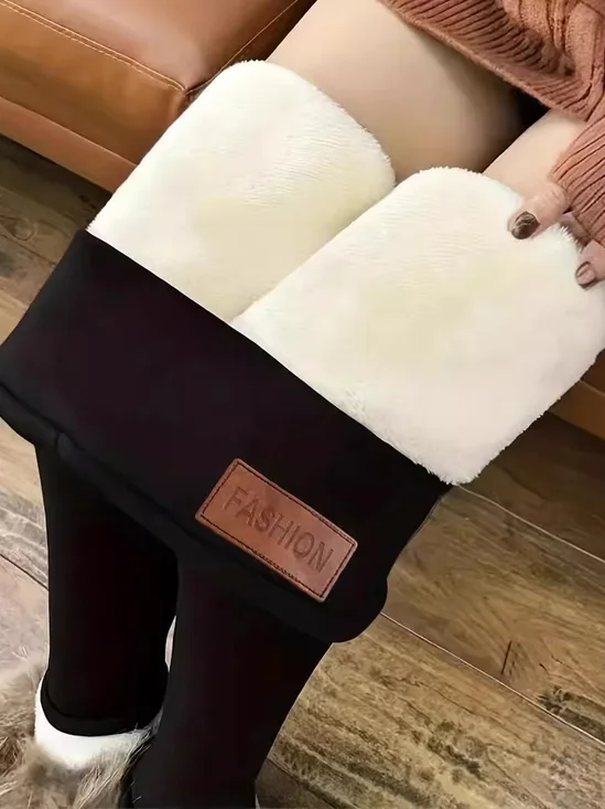 Pantalons De Yoga Décontracté Hiver Toussaint Polyester Naturel Faire la navette Pantalon coupe slim Collant en Toison pour Femmes