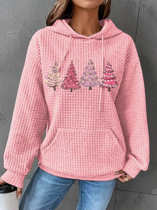 à Capuche Femmes Décontracté Printemps / Automne Sapin de Noël Polyester Sweat-shirt à Capuche Quotidien Ample Manches Longues Régulier