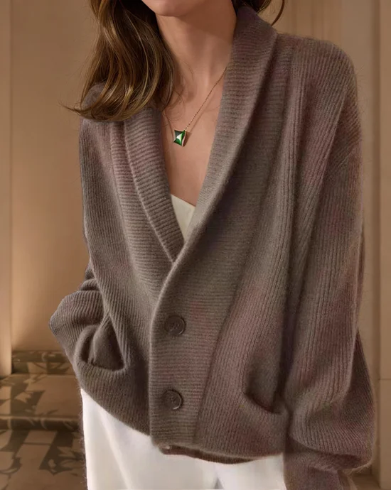 Cardigans Femmes Décontracté Plain Printemps / Automne Boucle Manches Longues Col Châle Droit Régulier Élasticité moyenne