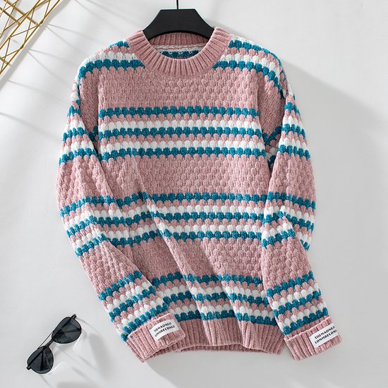 Pulls Rayé Décontracté Printemps / Automne Micro-élasticité Quotidien Noël Manches Longues Col Rond Régulier pour Femmes