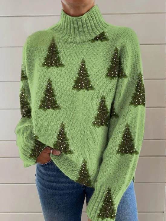 Pulls Décontracté Printemps / Automne impression en 3D Micro-élasticité Ample Manches Longues Droit Régulier Faux Col pour Femmes
