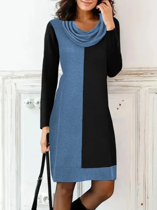 Robes Femmes Décontracté Bloc de Couleur Printemps / Automne Quotidien Jersey Droit Régulier Pull Non