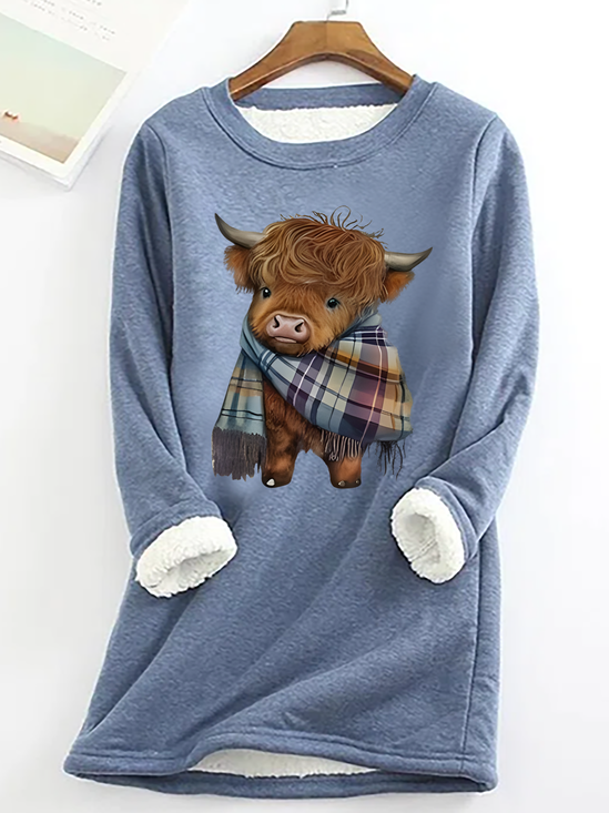 Sweat-shirts Décontracté Printemps / Automne Bovins Tissu pelucheux/polaire granuleux Léger Quotidien Coupe Régulière Manches Longues Régulier pour Femmes
