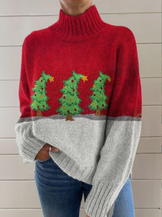 Pulls Femmes Décontracté Printemps / Automne Noël Micro-élasticité Quotidien Ample Fil/fil de laine Régulier Droit