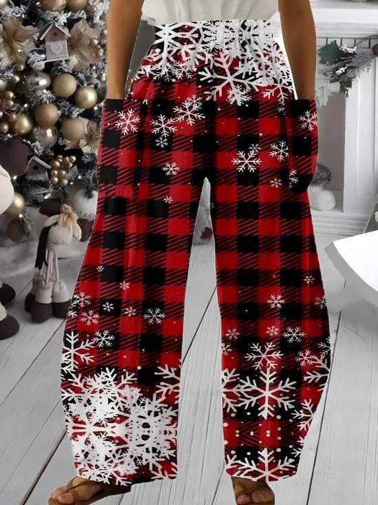 Pantalons Décontracté Printemps / Automne Noël Polyester Vacances Ample Taille Moyenne Long Régulier pour Femmes