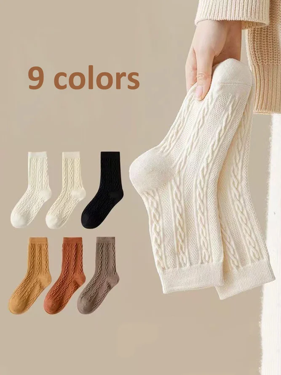 Chaussettes Décontracté Plain Toutes Les Saisons Polyester Anti-bactérien Quotidien Chaussettes sur le mollet Régulier pour Femmes
