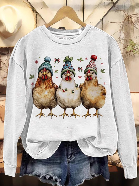 Sweat-shirts Femmes Décontracté Imprimé d'Animal Printemps / Automne Polyester Micro-élasticité Quotidien Ample Régulier Droit