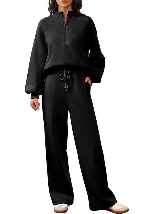 Deux Pièces Ensembles Femmes Décontracté Plain Printemps / Automne Polyester Naturel Poids lourd Aucune élasticité Droit Faux Col
