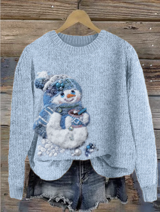 Pulls Décontracté Imprimé d'Animal Printemps / Automne Quotidien Coupe Régulière Manches Longues Laine/Tricot Régulier Régulier pour Femmes