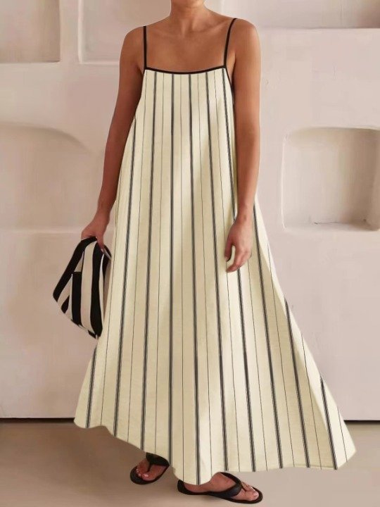 Robes Femmes Plain Urbain Été Col Carré Joint Fendu Micro-élasticité Ample Coton Et Lin Top Débardeur