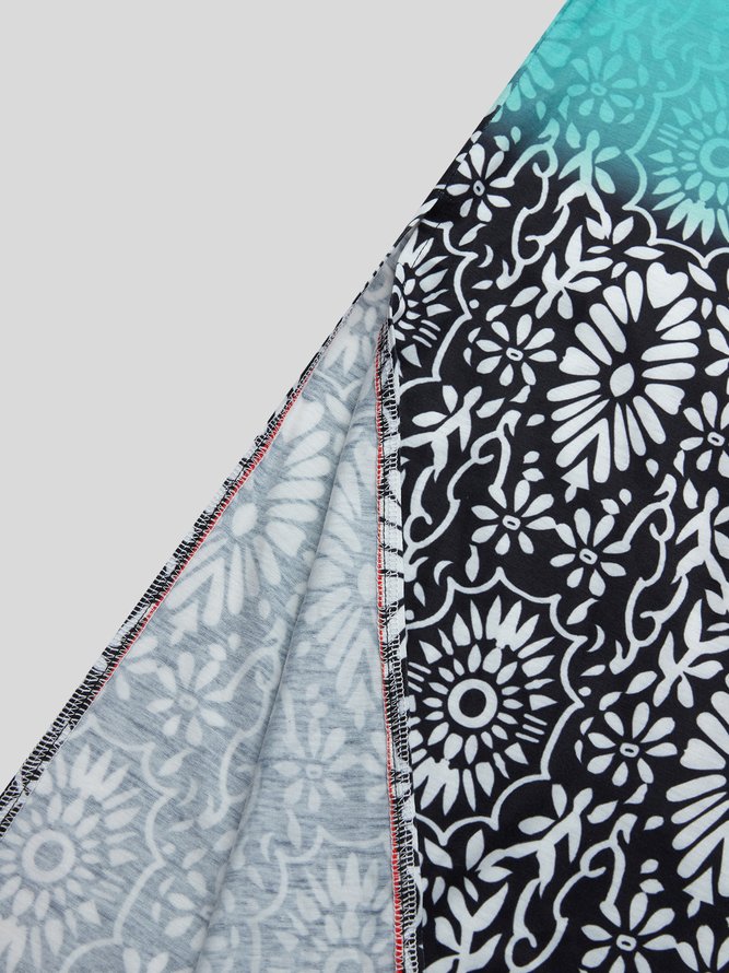 Robes Décontracté Ethnique Été Spandex Micro-élasticité Quotidien Ample Col Rond Régulier pour Femmes