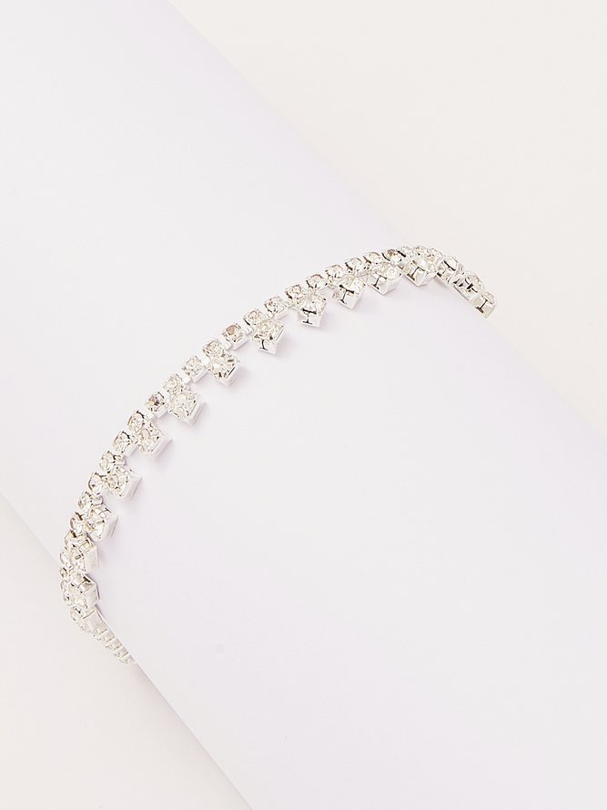 Chaînes de Cheville Plain Toutes Les Saisons Vacances Avec Faux Diamant Quotidien Avec Faux Diamant Plage Style Avec Faux Diamant Bracelet de Cheville pour Femme