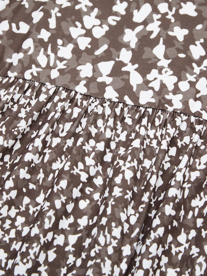 Robes Femmes Décontracté Floral Été Polyester Col V Aucune élasticité Quotidien Mi-longue Trapèze