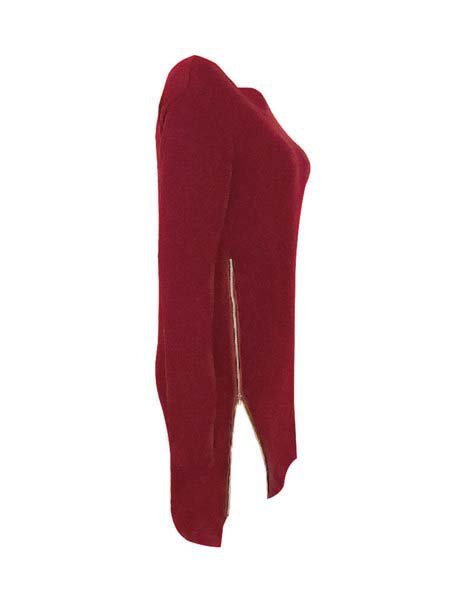 Pull Décontracté Solide Fermeture éclair Haut e élasticité  Manche Longue