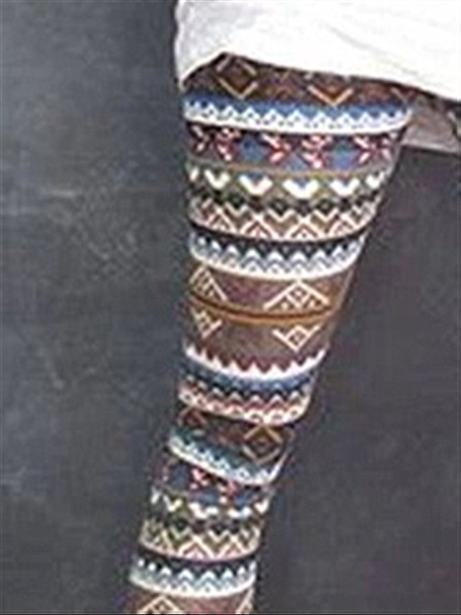Legging Vintage Hiver Imprimé  Jersey Fit Long Pantalon mi-taille