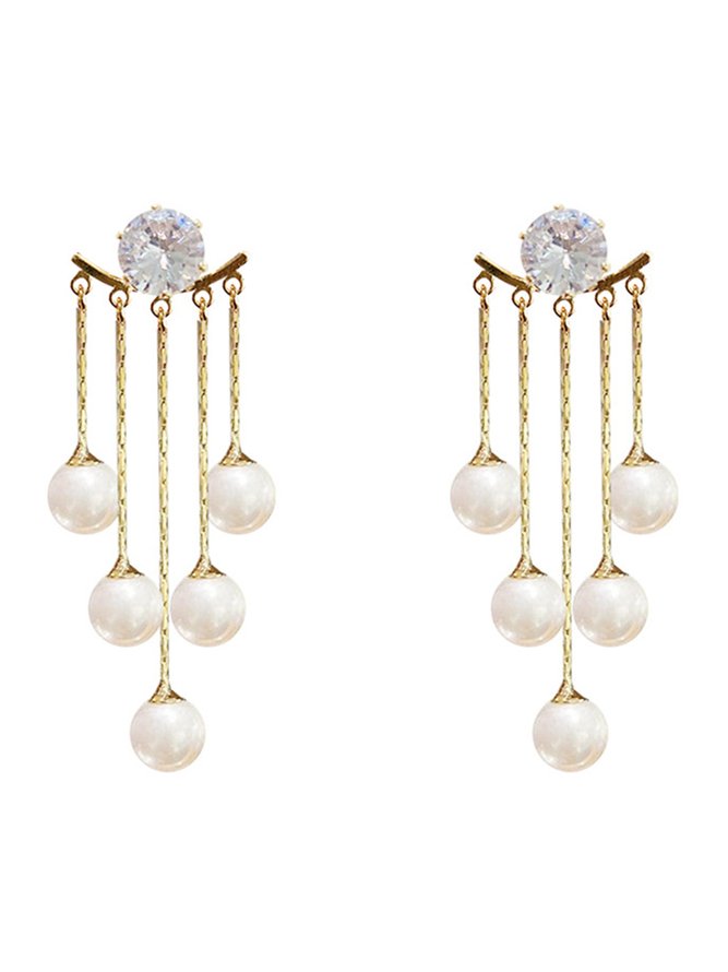 Boucles d'oreilles Femme Géométrique Fête Perle Imitation Perle Femme Perle Hot List