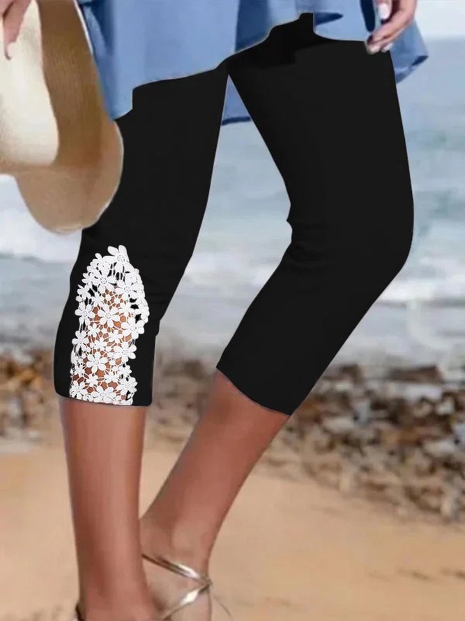 Pantalons De Yoga Plain Toutes Les Saisons Vacances Léger Jersey Bande Élastique Standard Adapté Droit pour Femmes