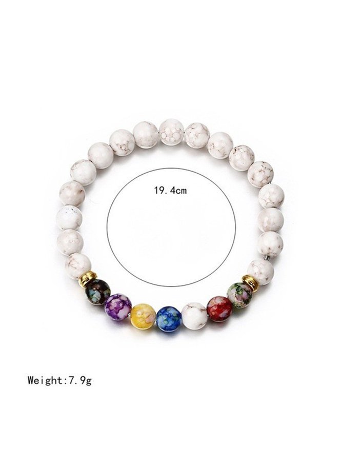 Bracelet Vintage Bloc de Couleur   Perles Cristal Plage Style Cha?ne Bracelets Cristal