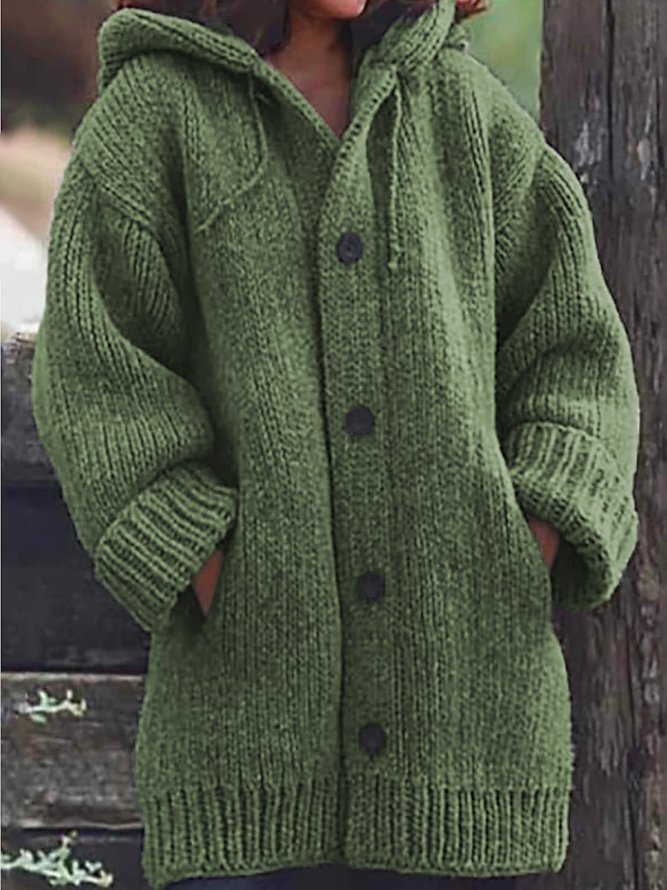 Pull Manteau Décontracté Plain Hiver Sweat-shirt à Capuche  Ample  Manche LongueMi-longue-Long H-ligne