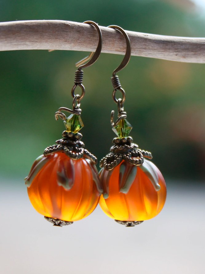 Boucles d'Oreilles Rue Toutes Les Saisons Toussaint Évidé Vacances Résine Résine Rétro Style Pendre pour Femmes