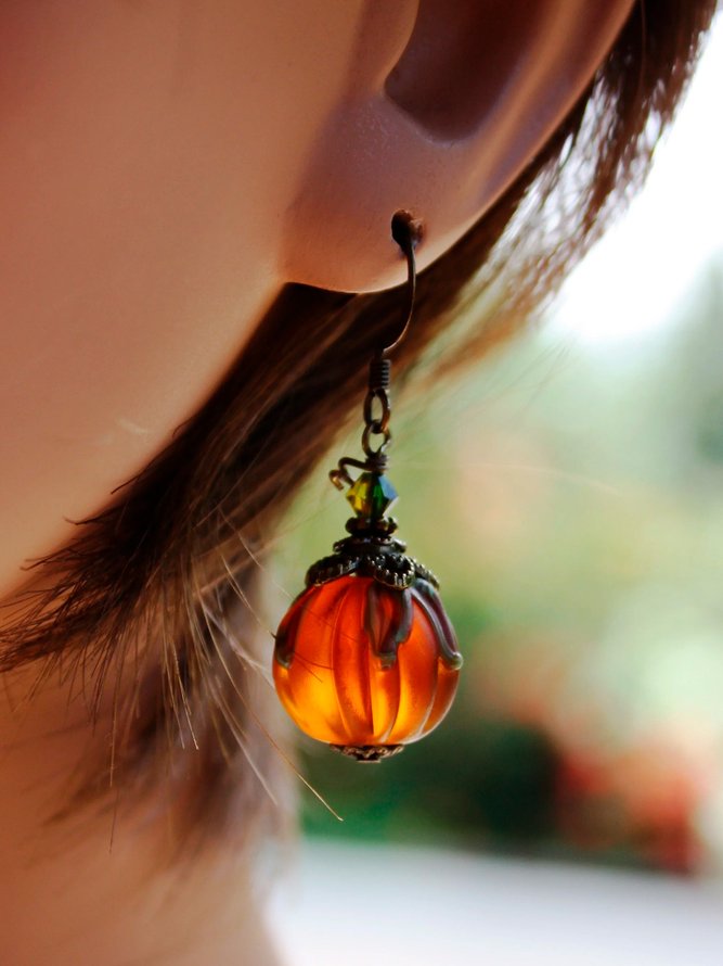 Boucles d'Oreilles Rue Toutes Les Saisons Toussaint Évidé Vacances Résine Résine Rétro Style Pendre pour Femmes
