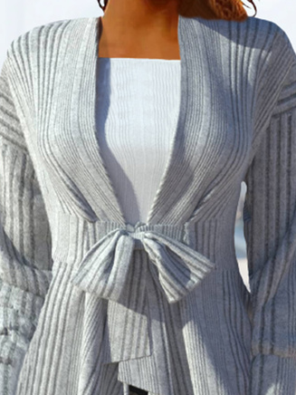 Cardigans Femmes Décontracté Plain Automne Naturel Poids lourd Quotidien à Lacets Standard Trapèze