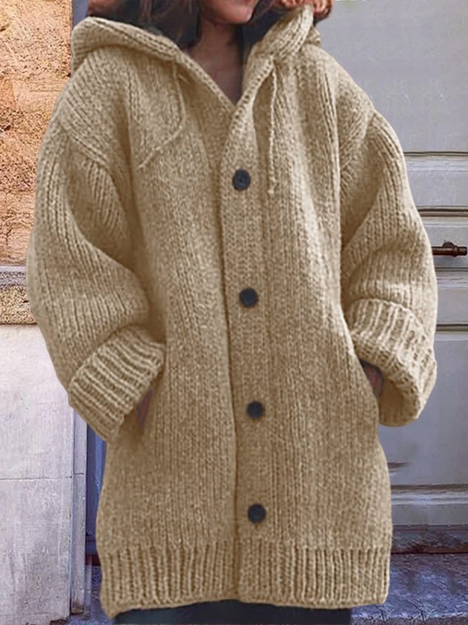 Pull Manteau Décontracté Plain Hiver Sweat-shirt à Capuche  Ample  Manche LongueMi-longue-Long H-ligne