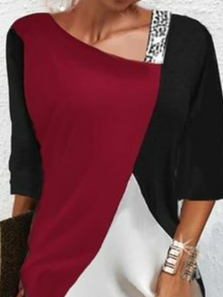 Robes Femmes Bloc de Couleur Été Urbain Polyester Naturel Quotidien Ample Demi Manche Régulier